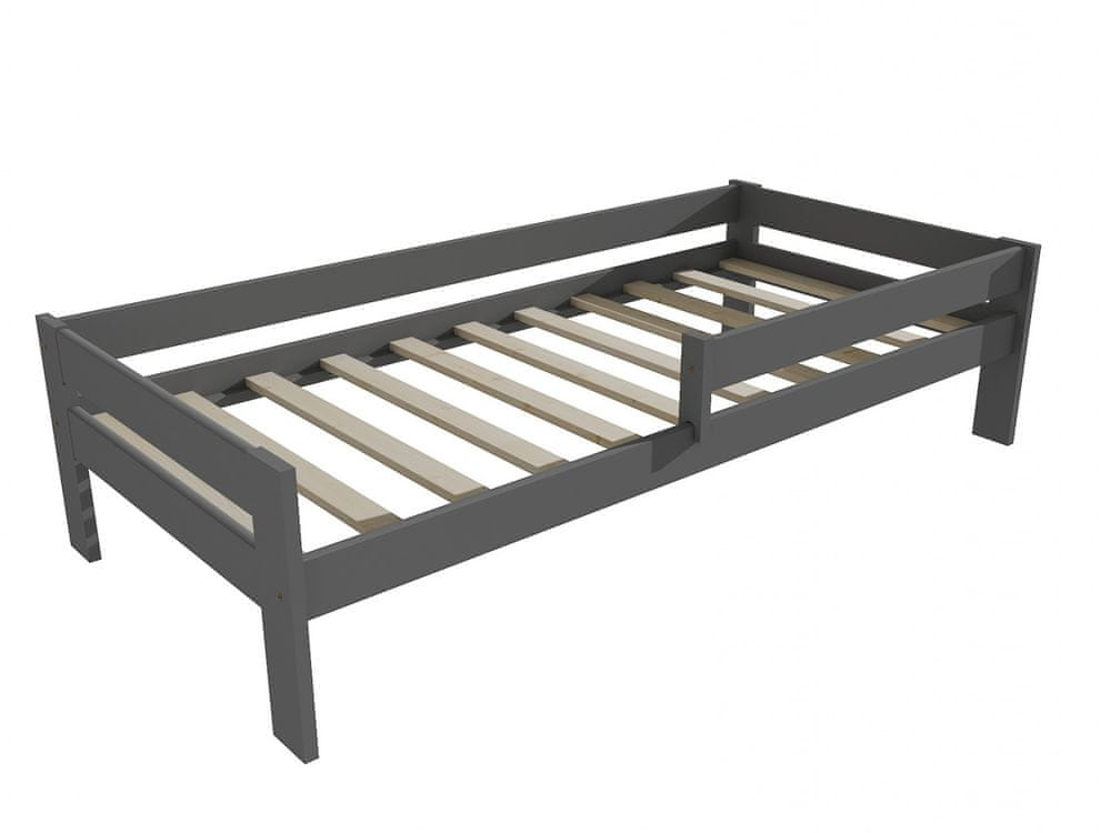 eoshop Detská posteľ so zábranou VMK006C KIDS (Rozmer: 80 x 160 cm, Farba dreva: farba sivá)